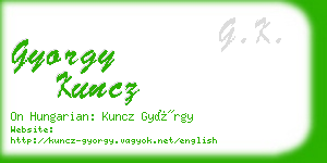 gyorgy kuncz business card